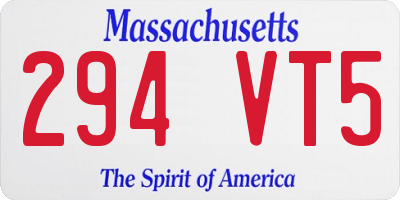 MA license plate 294VT5