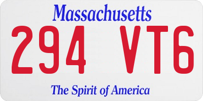 MA license plate 294VT6