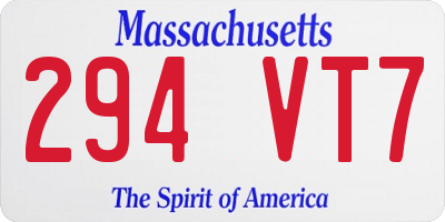 MA license plate 294VT7