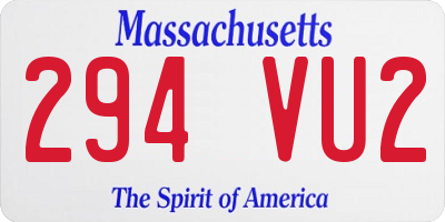 MA license plate 294VU2