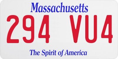 MA license plate 294VU4