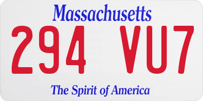 MA license plate 294VU7