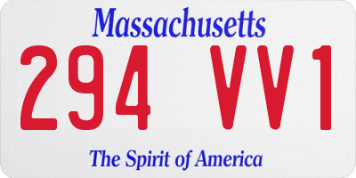 MA license plate 294VV1