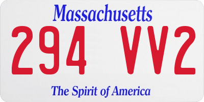 MA license plate 294VV2
