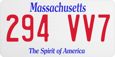 MA license plate 294VV7
