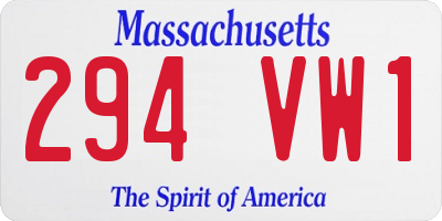 MA license plate 294VW1