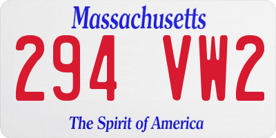 MA license plate 294VW2
