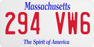 MA license plate 294VW6