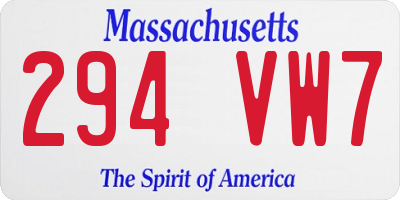MA license plate 294VW7