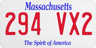 MA license plate 294VX2