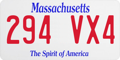 MA license plate 294VX4