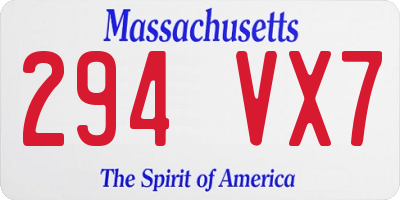 MA license plate 294VX7
