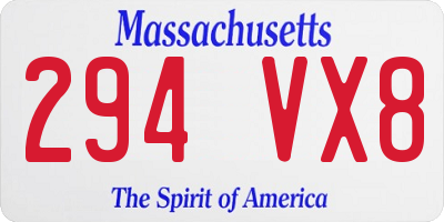 MA license plate 294VX8