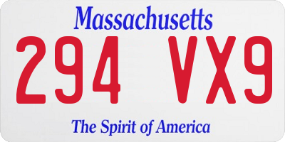 MA license plate 294VX9
