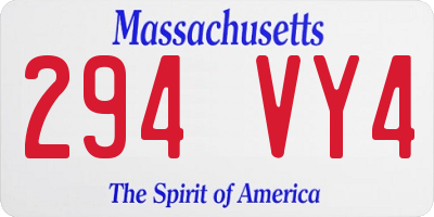 MA license plate 294VY4