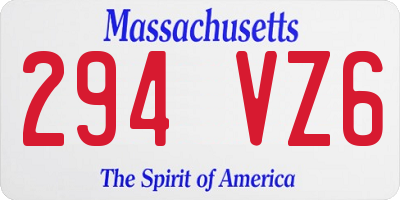 MA license plate 294VZ6