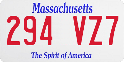 MA license plate 294VZ7