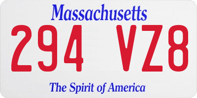MA license plate 294VZ8