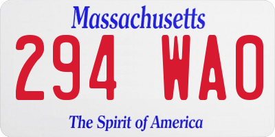 MA license plate 294WA0