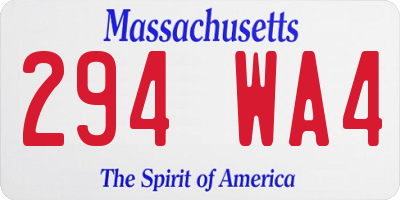 MA license plate 294WA4