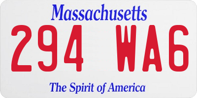 MA license plate 294WA6