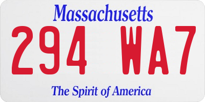 MA license plate 294WA7
