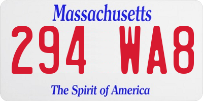 MA license plate 294WA8