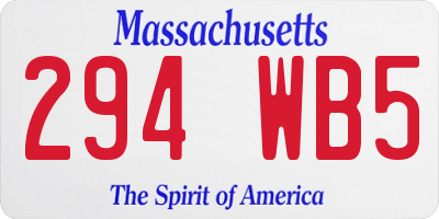 MA license plate 294WB5