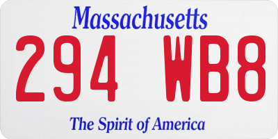 MA license plate 294WB8