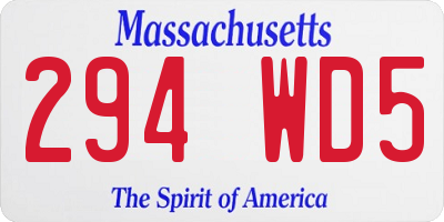 MA license plate 294WD5