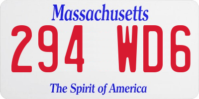 MA license plate 294WD6