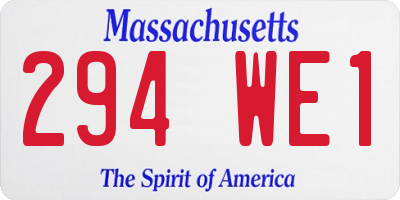 MA license plate 294WE1
