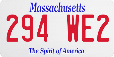 MA license plate 294WE2