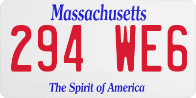 MA license plate 294WE6