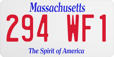 MA license plate 294WF1