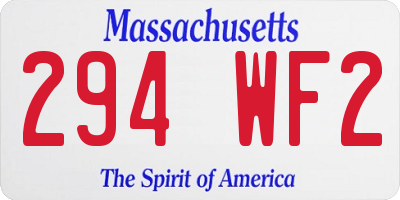 MA license plate 294WF2