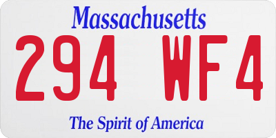 MA license plate 294WF4
