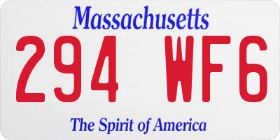 MA license plate 294WF6