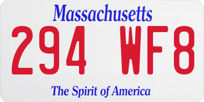 MA license plate 294WF8
