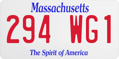 MA license plate 294WG1