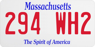 MA license plate 294WH2