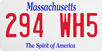 MA license plate 294WH5