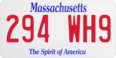 MA license plate 294WH9