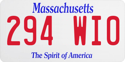 MA license plate 294WI0