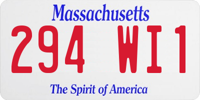 MA license plate 294WI1