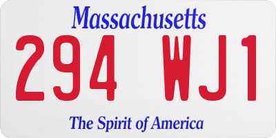 MA license plate 294WJ1