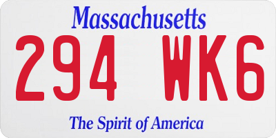 MA license plate 294WK6