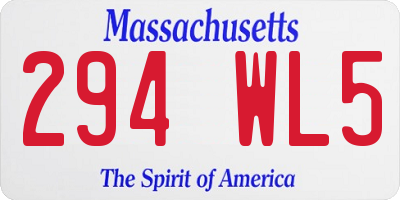 MA license plate 294WL5