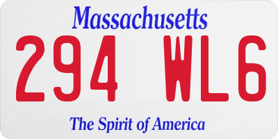 MA license plate 294WL6