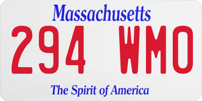 MA license plate 294WM0